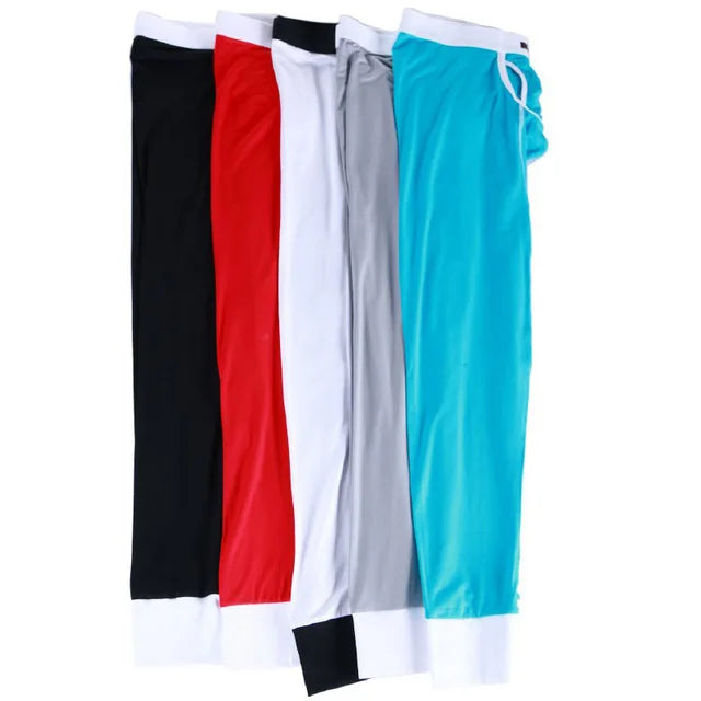 Men's fashion sexy low-rise thermal underwear pants, bulge pouch design pajamas