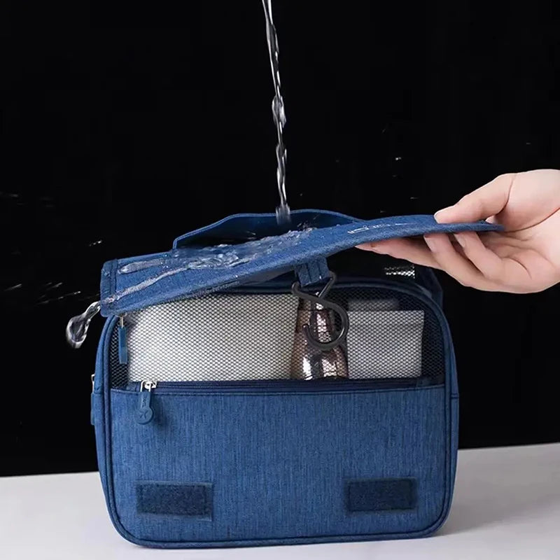Bolsa de almacenamiento de suministros de lavado de gran capacidad, bolso de mano de viaje multifunción, bolsa de maquillaje portátil, bolsas colgantes impermeables