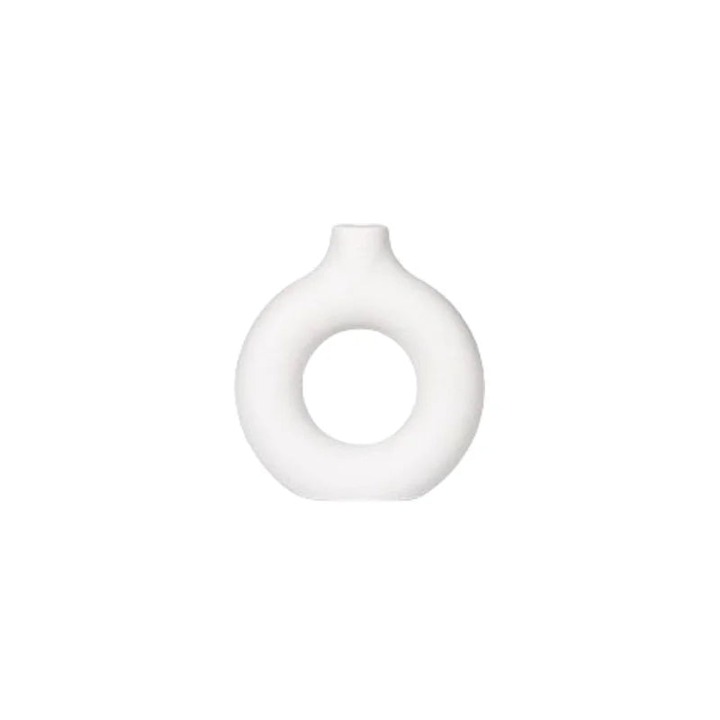 Doughnut plastic vase, living room flower arrangement table soft decoration, creative living room ornaments