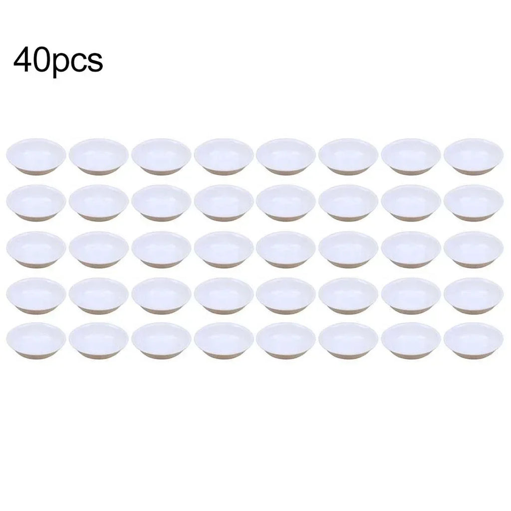 40pcs White Plastic Sauce Dishes Food Dipping Bowls Break-resistant Seasoning Dish Saucer Appetizer Plates