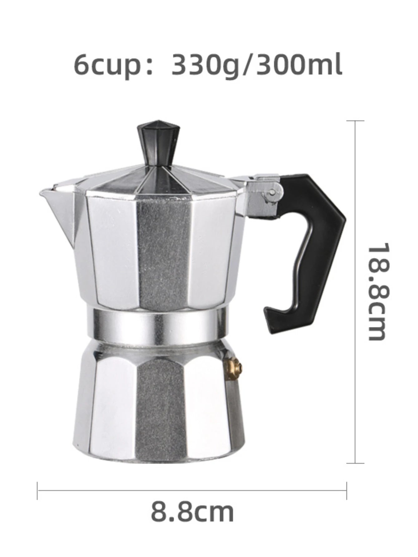 Cafetera moka italiana de metal para cocina, cafetera manual, cafetera espresso, resistente, para el hogar, utensilios de café y té.