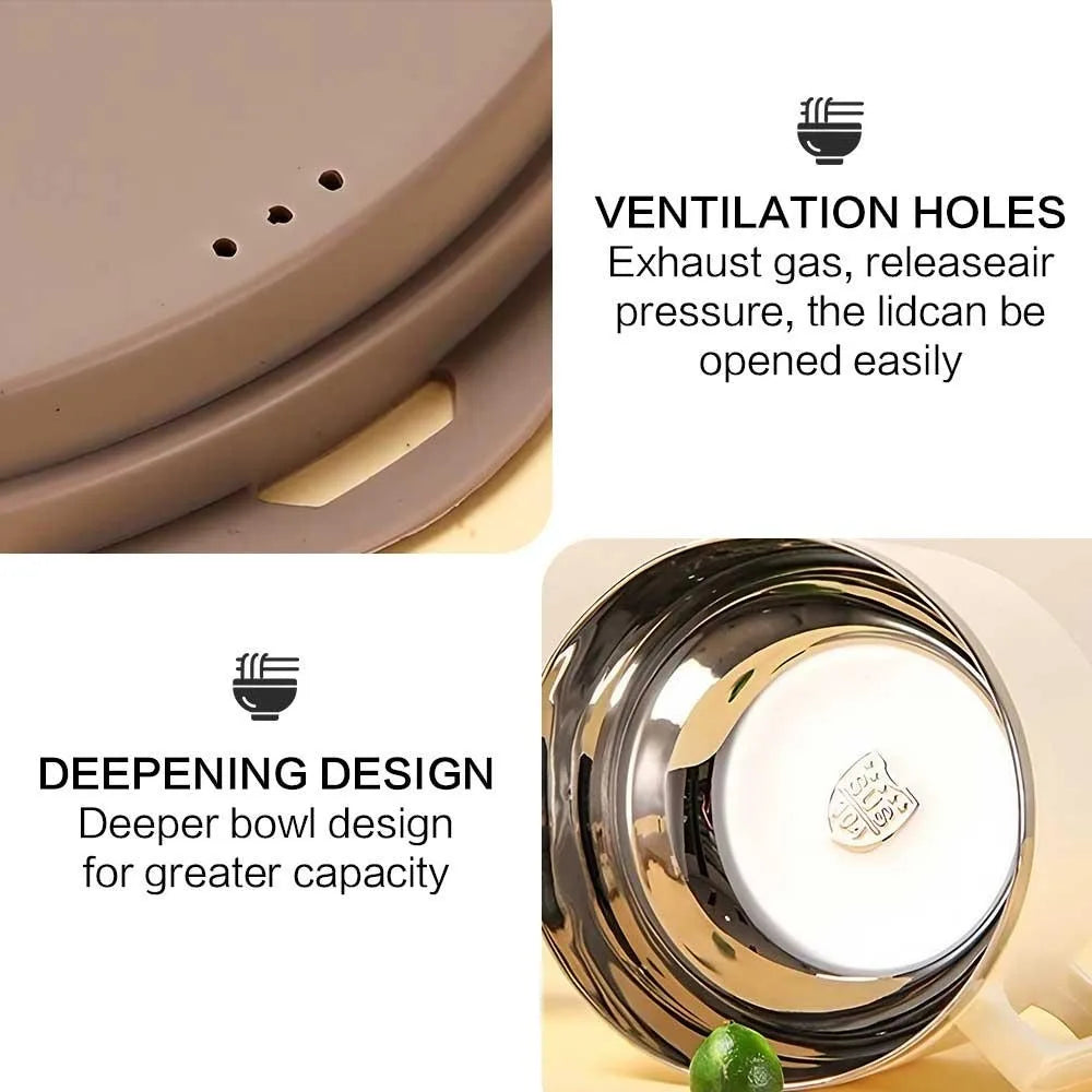 Stainless Steel Instant Noodle Bowl, Large Capacity