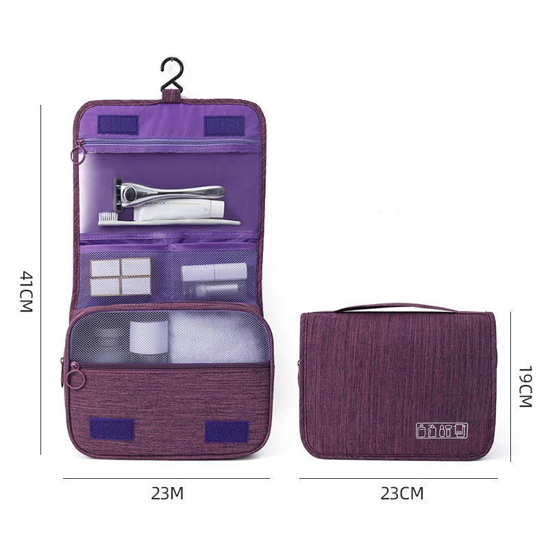 Bolsa de almacenamiento de suministros de lavado de gran capacidad, bolso de mano de viaje multifunción, bolsa de maquillaje portátil, bolsas colgantes impermeables