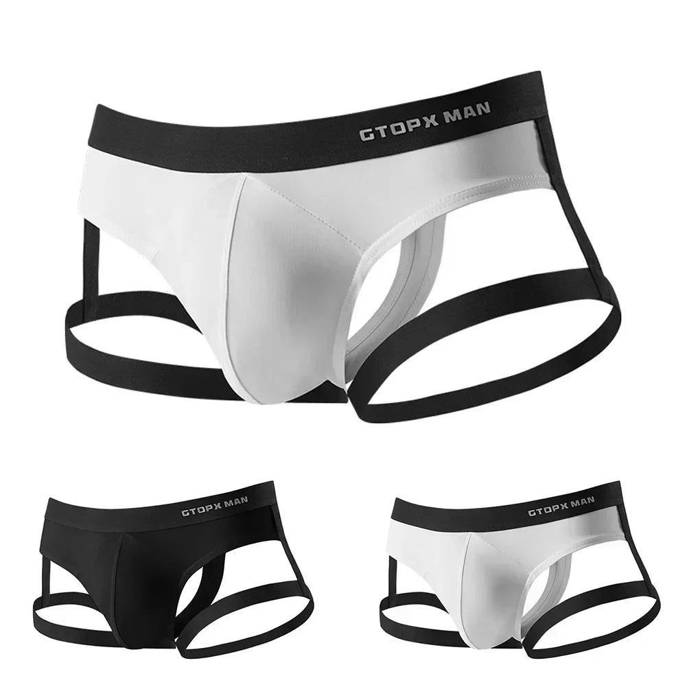 Men's T-shaped ice silk jockstrap, U-shaped convex