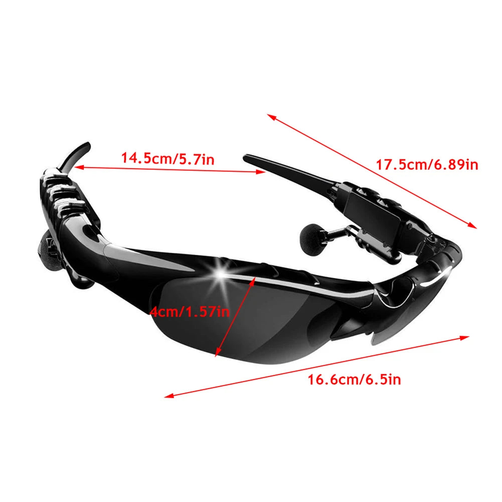 Bluetooth-compatible 5.0 Stereo Earphones Wireless Headset Mic Smart Glasses Sunglasses for Cycling Noise Reduction Headphones