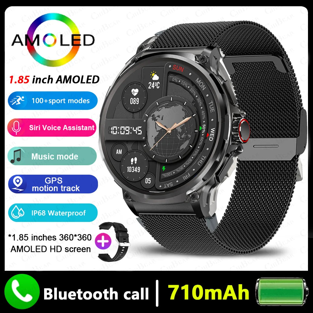 Reloj inteligente Huawei Xiaomi Para hombre, con GPS, pantalla AMOLED Ultra HD de 1,85 pulgadas, batería de 710 mAh, llamadas y Bluetooth, novedad de 2024
