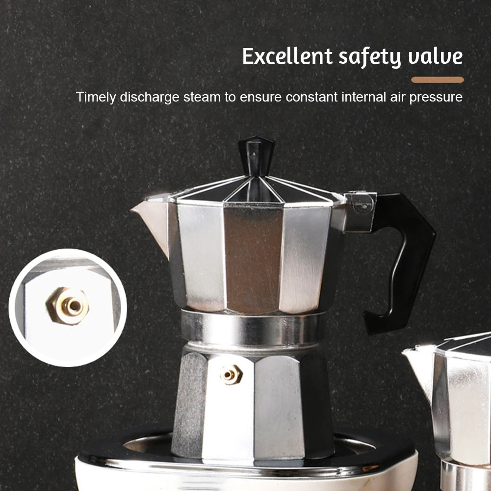 Cafetera moka italiana de metal para cocina, cafetera manual, cafetera espresso, resistente, para el hogar, utensilios de café y té.