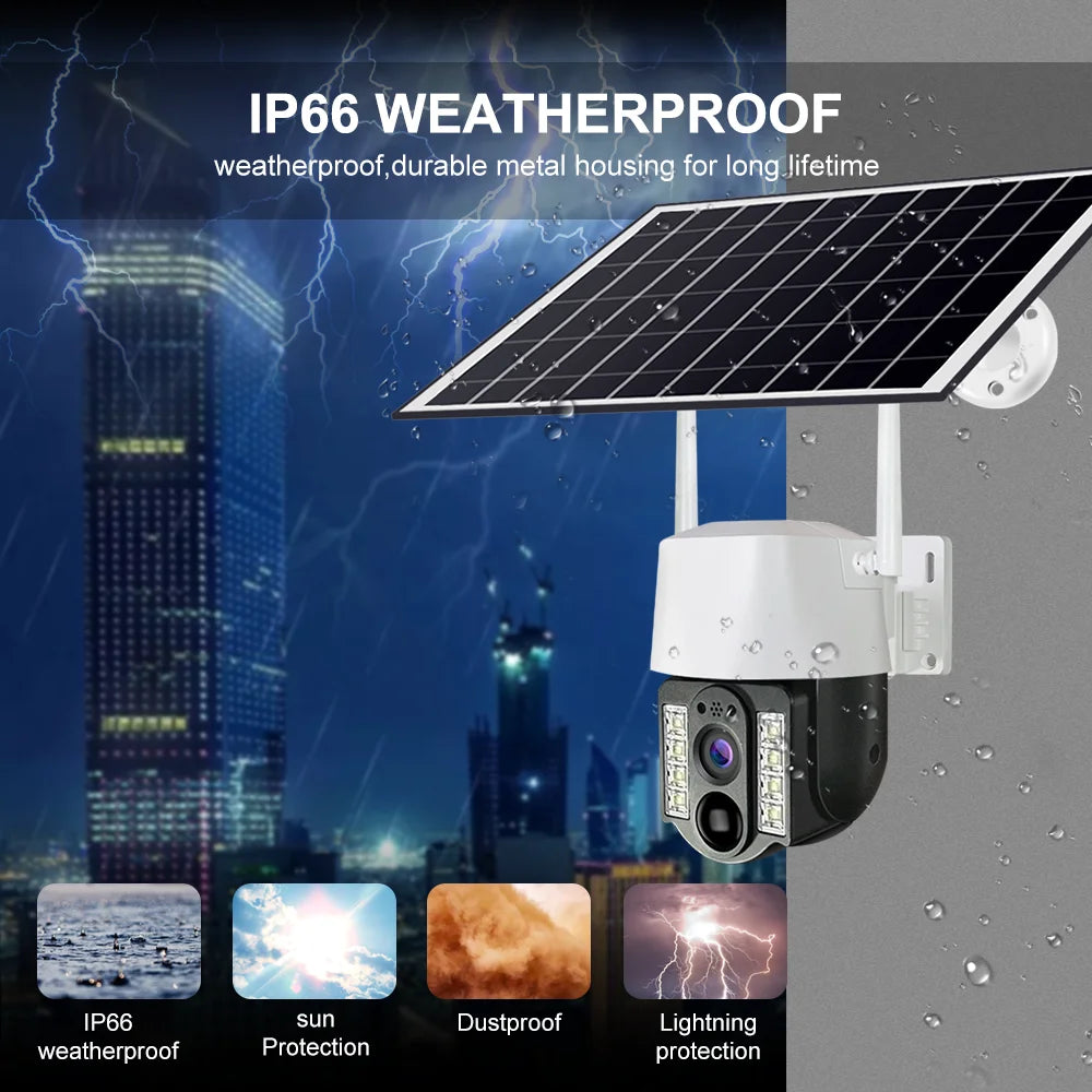 Camara de Seguridad HD con panel solar de carga incluido. Compatible con 4G y WIFI