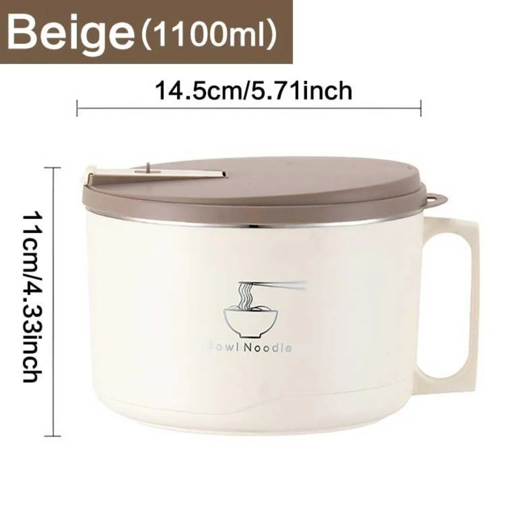 Stainless Steel Instant Noodle Bowl, Large Capacity