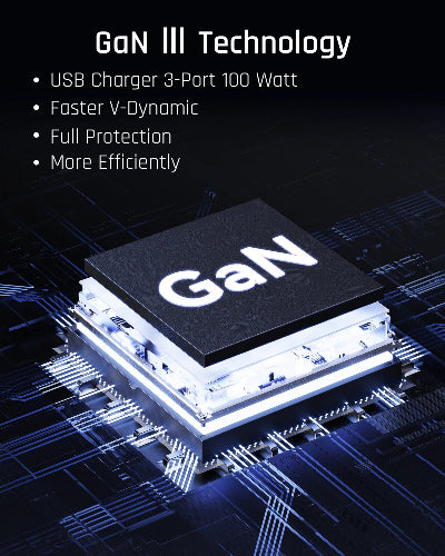 Cargador VOLTME de 100W para multipes dispositivos, entrada USB tipo C.