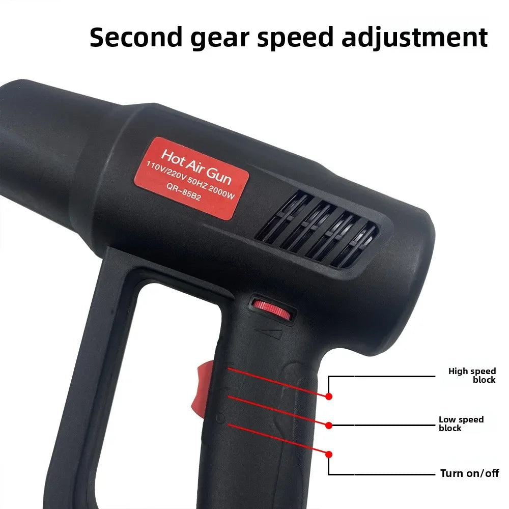 Soplador de Aire Caliente con potencia Electrica de 2000W. Secadora de aire caliente de maxima potencia.