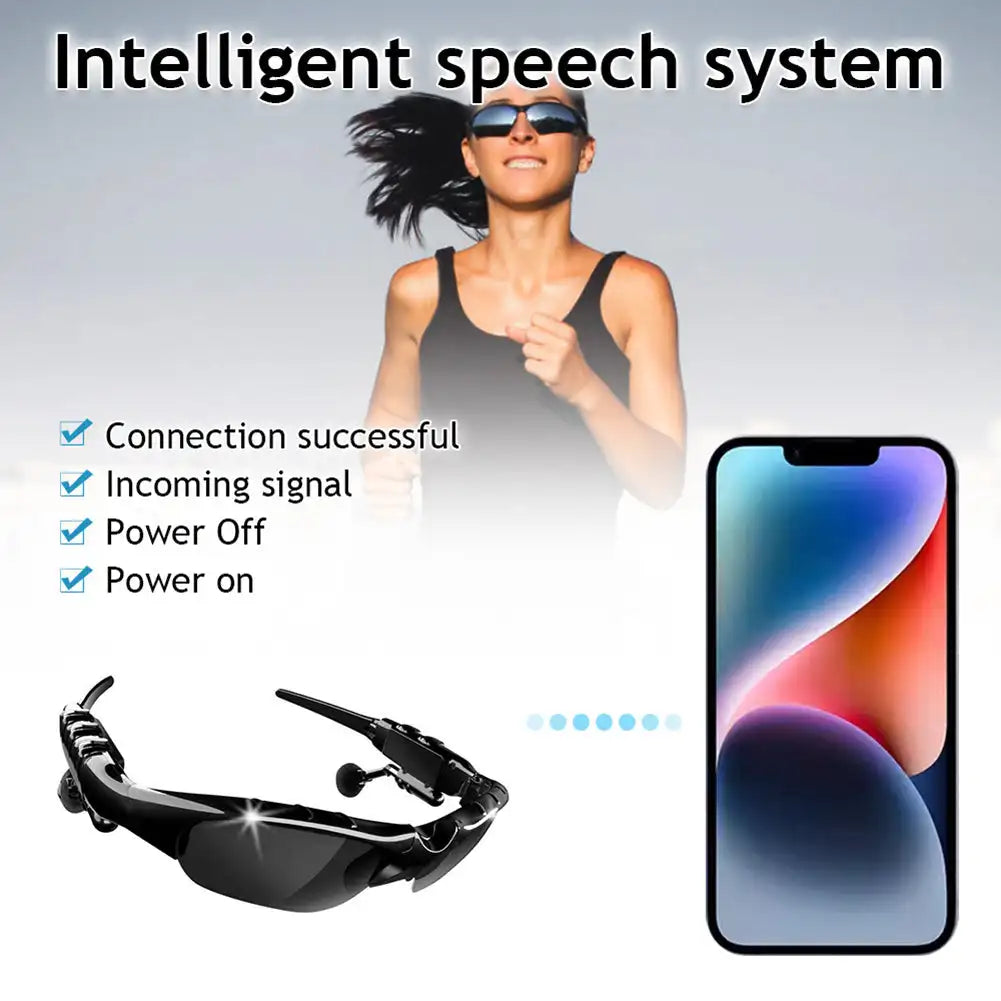 Bluetooth-compatible 5.0 Stereo Earphones Wireless Headset Mic Smart Glasses Sunglasses for Cycling Noise Reduction Headphones