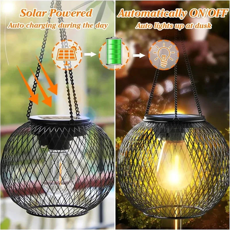 Farol solar para exteriores, Ortiny, luces solares mejoradas para exteriores, luces colgantes decorativas para exteriores, faroles solares impermeables