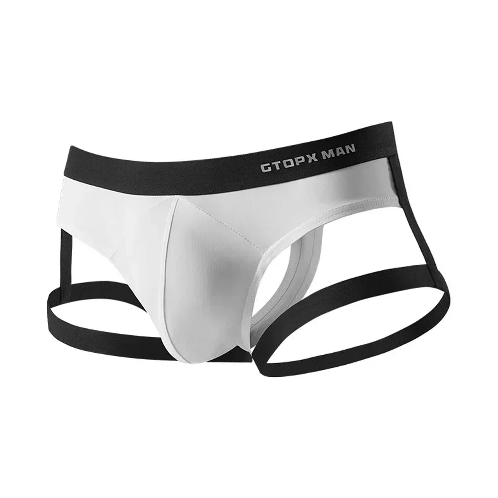 Men's T-shaped ice silk jockstrap, U-shaped convex