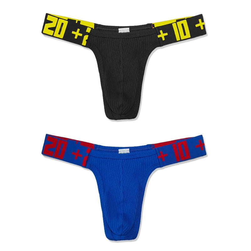 Sexy men's underwear. Made of cotton, with a T-back and a bulge pouch.