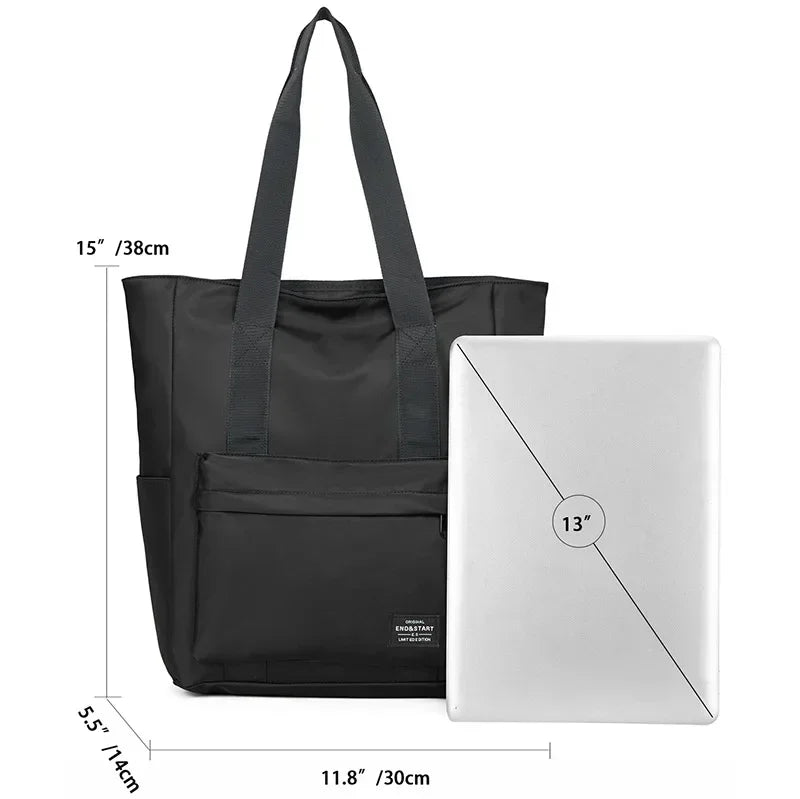 Men's One Shoulder Casual Bag Large Capacity Men's and Women's Handbags Simple Tote Bags Waterproof Black Underarm bag 가방 bolsos