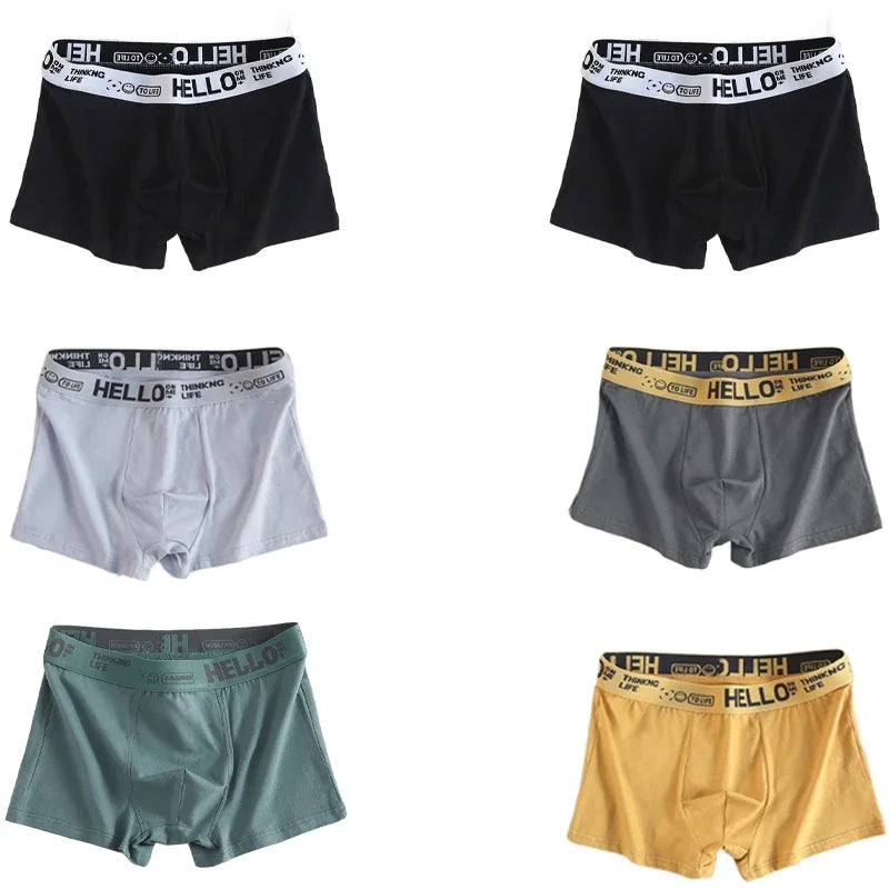 6Pcs Underwear Comfortable and  Breathable Boxers for Men