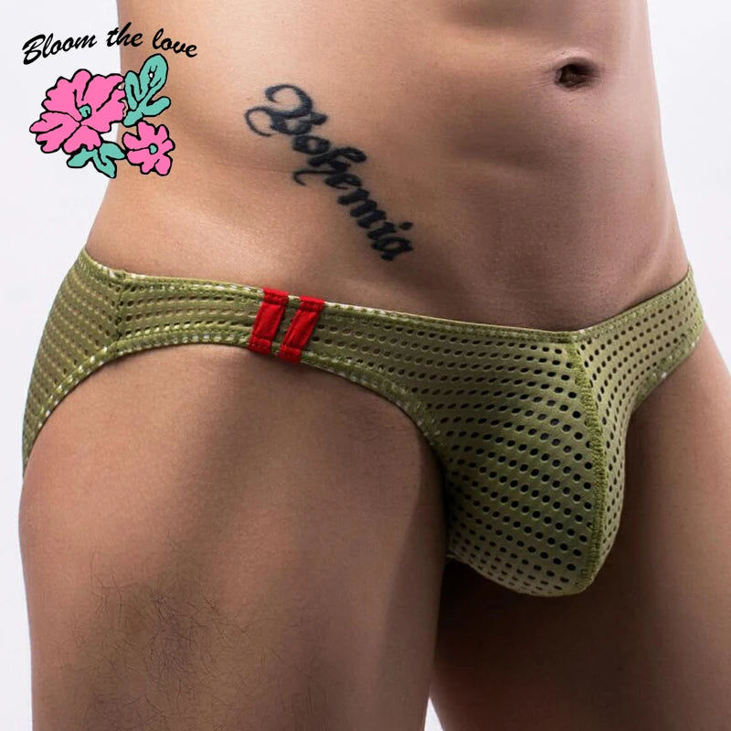 [Love Blooms] Men's Mesh Briefs, Comfortable and Sexy Underwear