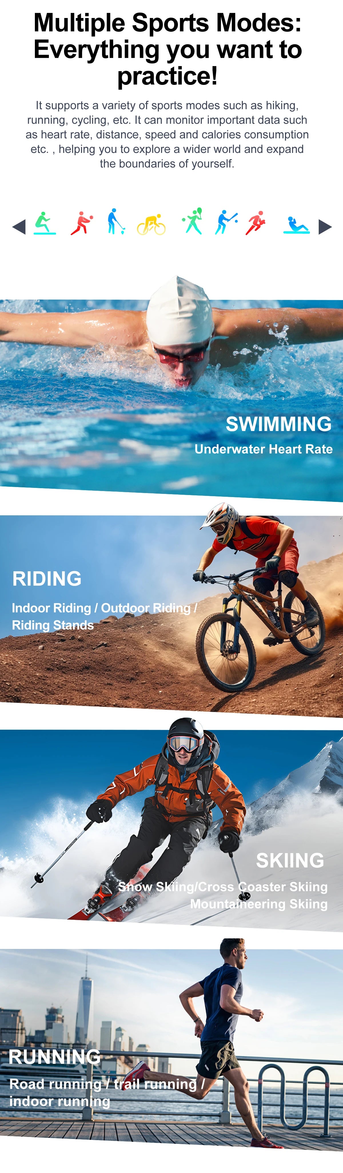 Reloj inteligente AMOLED para Android e iOS, con linterna, deportivo, resistente al agua, rastreador de actividad física, Bluetooth, llamadas y caja.
