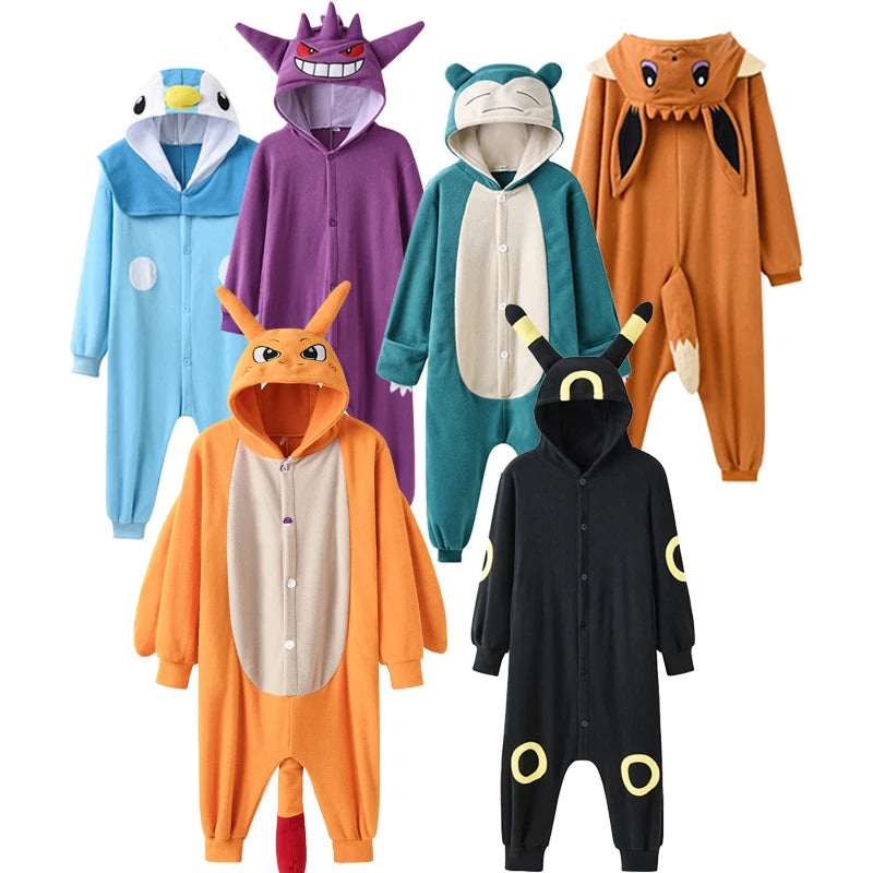 Pijama Kigurumi de dibujos animados para adultos y niños, cómodo y elegante.