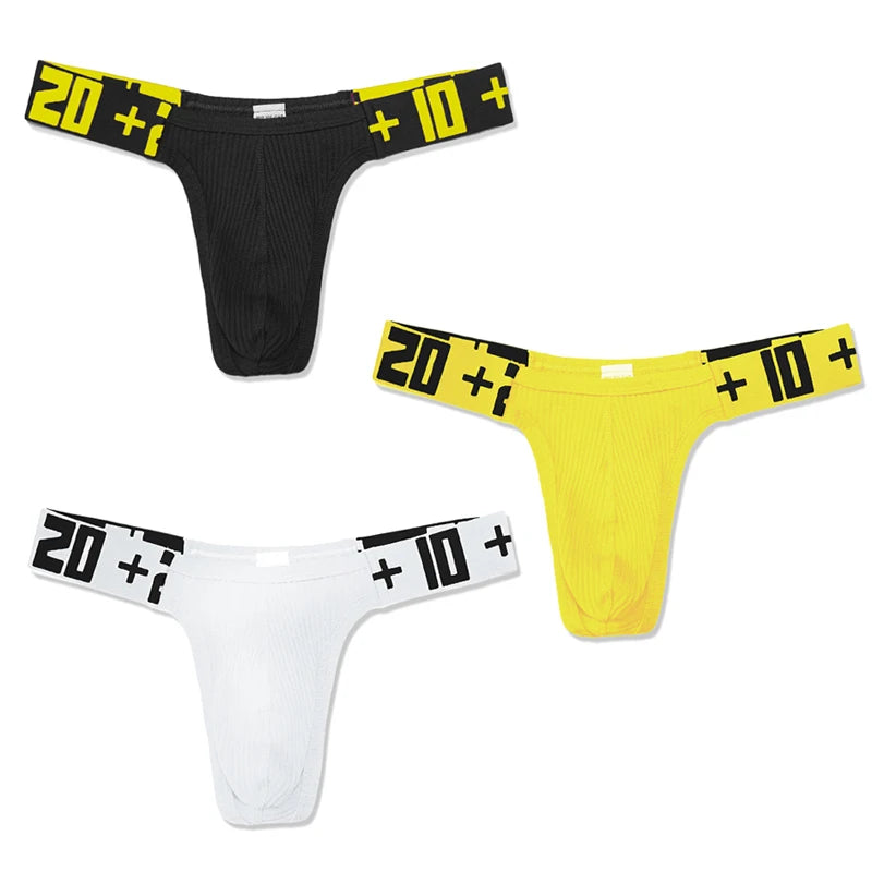 Sexy men's underwear. Made of cotton, with a T-back and a bulge pouch.