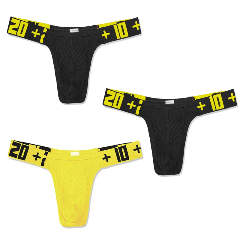 Sexy men's underwear. Made of cotton, with a T-back and a bulge pouch.