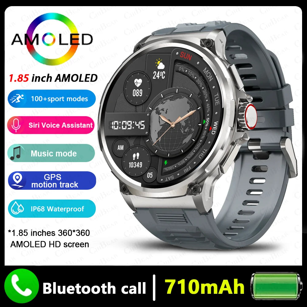Reloj inteligente Huawei Xiaomi Para hombre, con GPS, pantalla AMOLED Ultra HD de 1,85 pulgadas, batería de 710 mAh, llamadas y Bluetooth, novedad de 2024