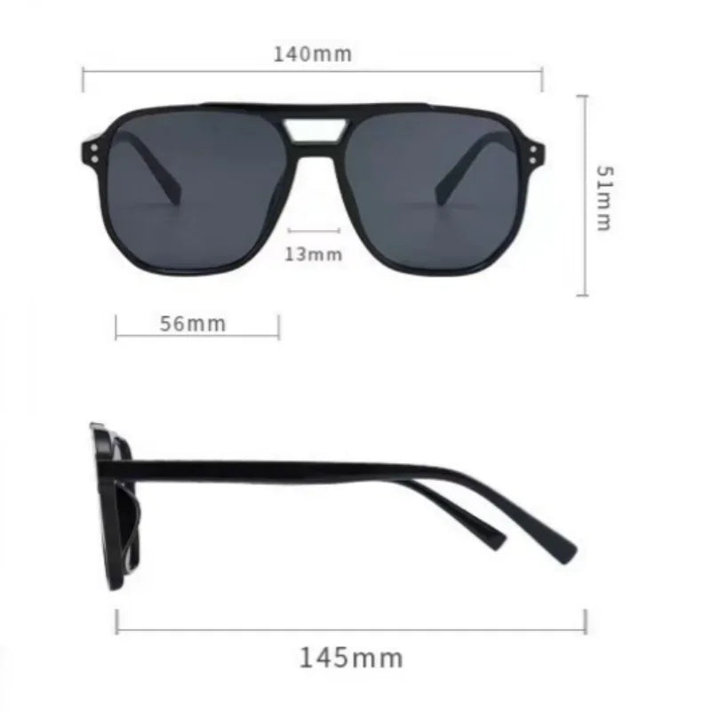 Vintage Men Women Big Sunglasses Men Square Shades Brand Designer Unisex Sun Glasses Black Lense Male Female Sunglasses UV400