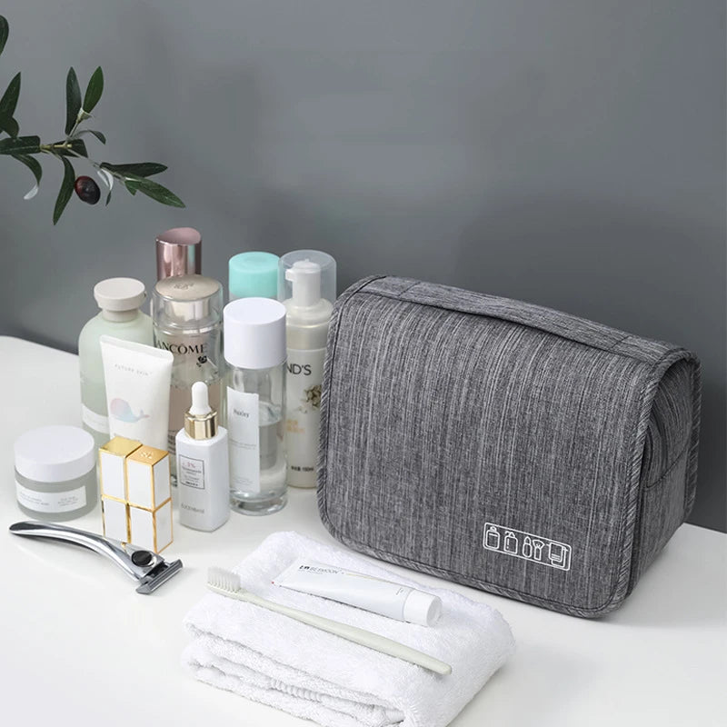 Bolsa de almacenamiento de suministros de lavado de gran capacidad, bolso de mano de viaje multifunción, bolsa de maquillaje portátil, bolsas colgantes impermeables