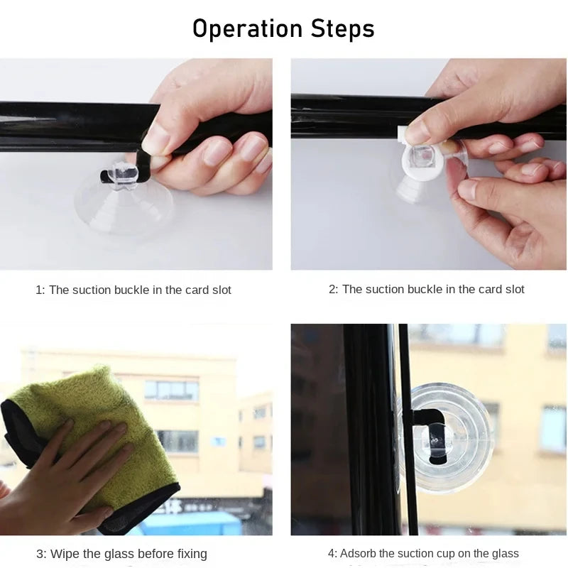 Office Window Sun-shading Curtains Universal Roller Blinds Suction Cup Sunshade Nail-free Blackout Curtain Car Bedroom Kitchen