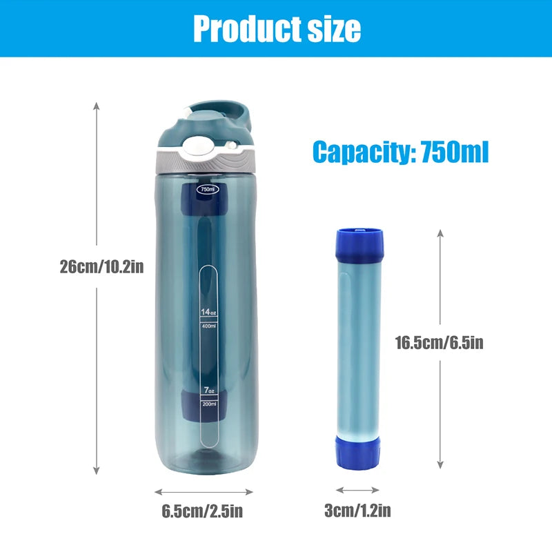filtro purificador de agua de 750ml