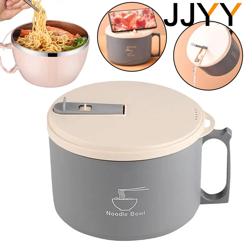 Stainless Steel Instant Noodle Bowl, Large Capacity