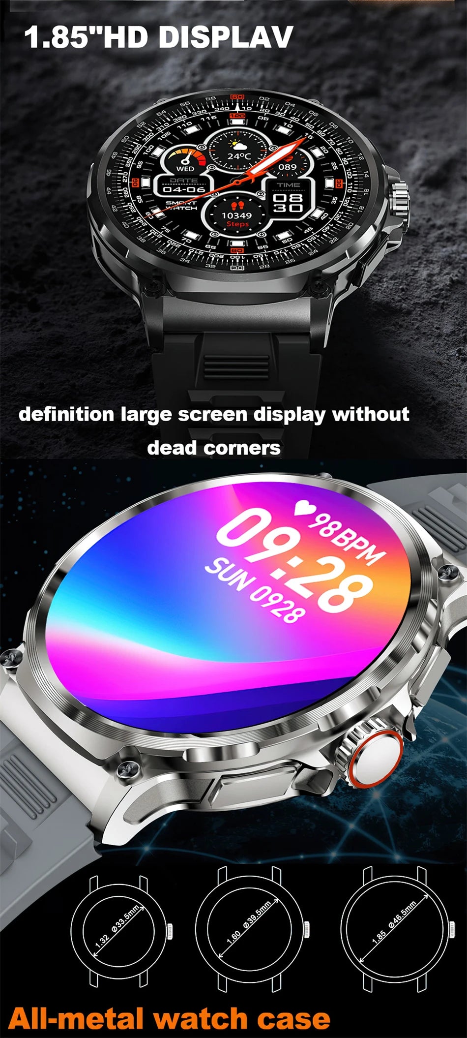 Reloj inteligente Huawei Xiaomi Para hombre, con GPS, pantalla AMOLED Ultra HD de 1,85 pulgadas, batería de 710 mAh, llamadas y Bluetooth, novedad de 2024