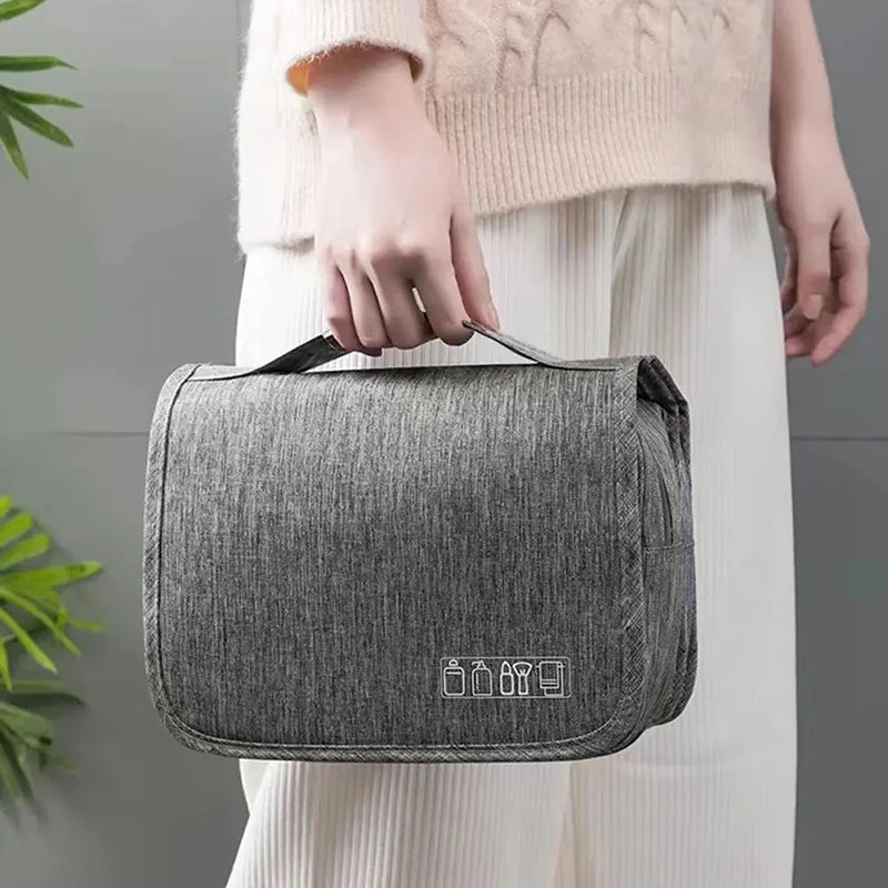 Bolsa de almacenamiento de suministros de lavado de gran capacidad, bolso de mano de viaje multifunción, bolsa de maquillaje portátil, bolsas colgantes impermeables