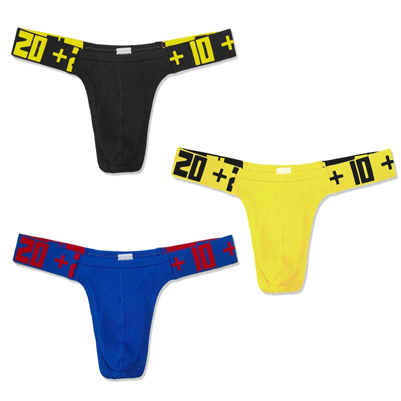Sexy men's underwear. Made of cotton, with a T-back and a bulge pouch.