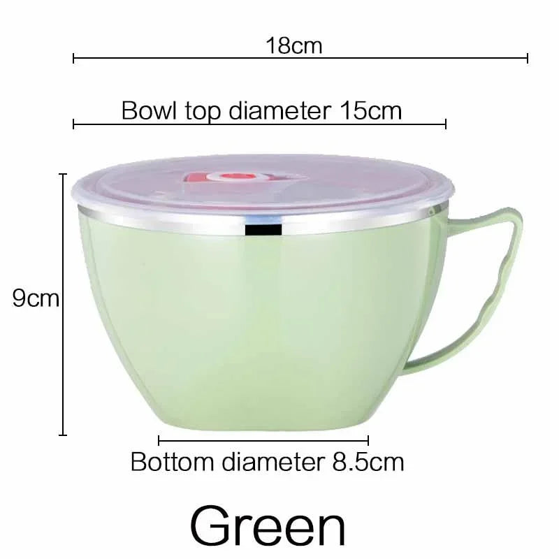 Stainless Steel Instant Noodle Bowl, Large Capacity