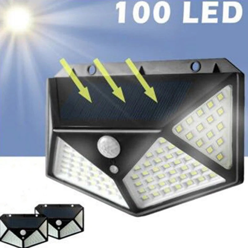 Lampara solar con deteccion de movimiento para exteriores.