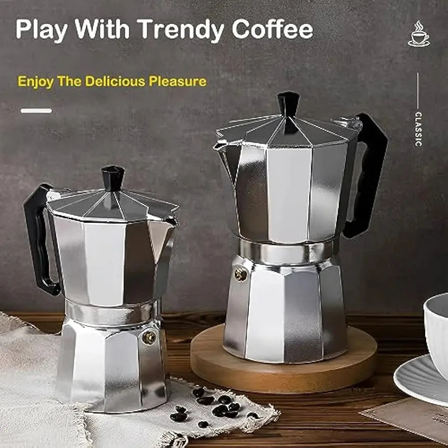 Cafetera moka italiana de metal para cocina, cafetera manual, cafetera espresso, resistente, para el hogar, utensilios de café y té.
