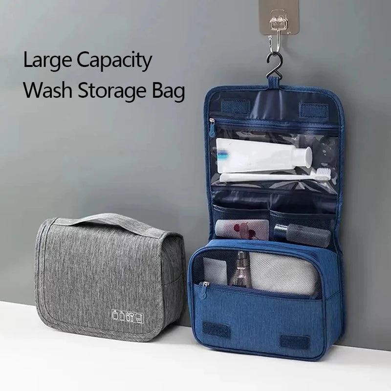 Bolsa de almacenamiento de suministros de lavado de gran capacidad, bolso de mano de viaje multifunción, bolsa de maquillaje portátil, bolsas colgantes impermeables
