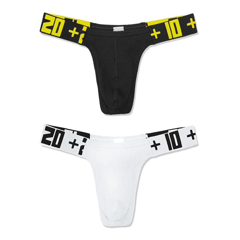 Sexy men's underwear. Made of cotton, with a T-back and a bulge pouch.