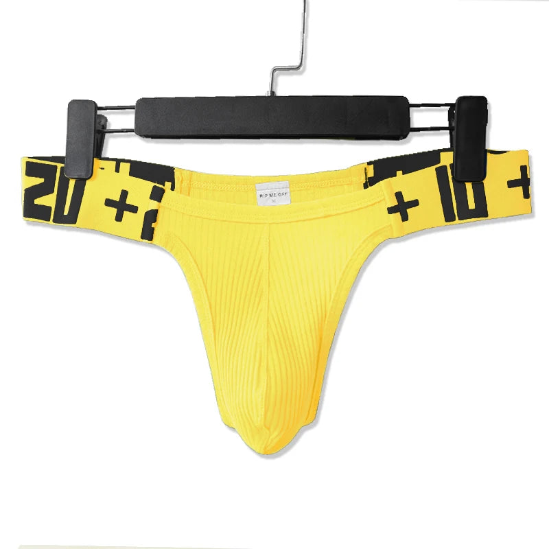 Sexy men's underwear. Made of cotton, with a T-back and a bulge pouch.