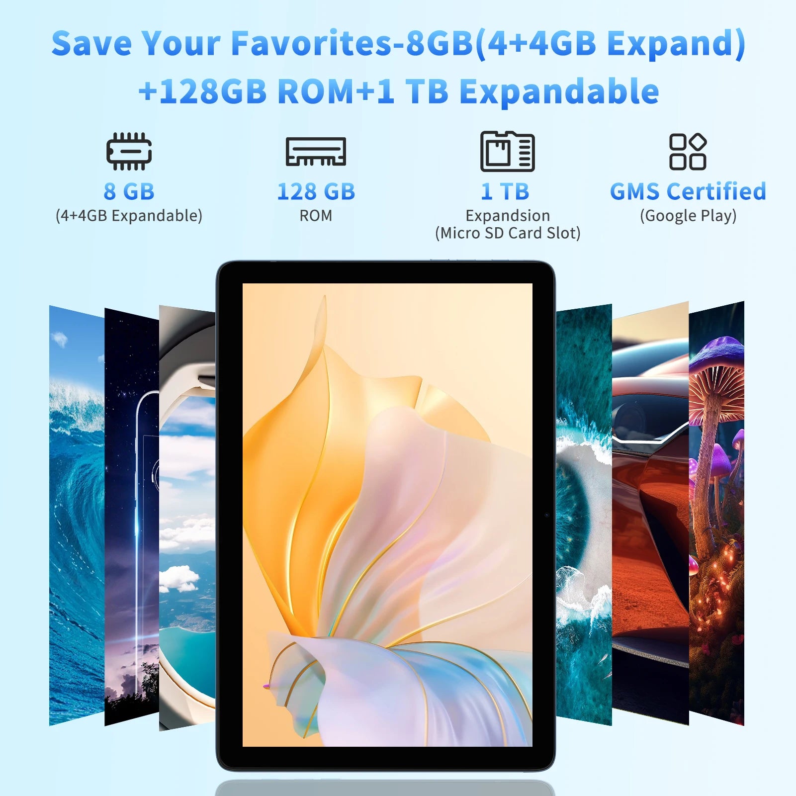 Tableta PRITOM 2 en 1 de 10,1 pulgadas con Android 15 y teclado, 8 GB de RAM (4+4), 128 GB de almacenamiento, 1 TB ampliable, batería de 8000 mAh