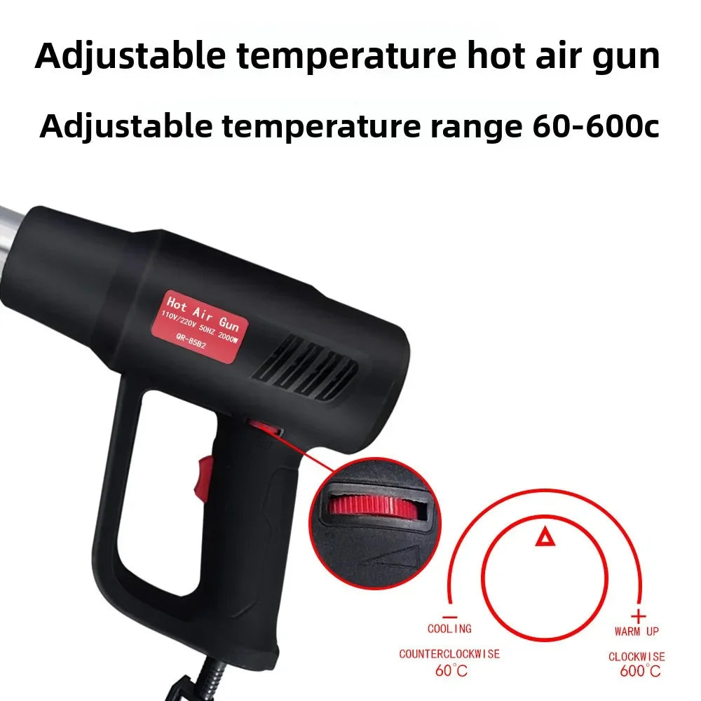 Soplador de Aire Caliente con potencia Electrica de 2000W. Secadora de aire caliente de maxima potencia.