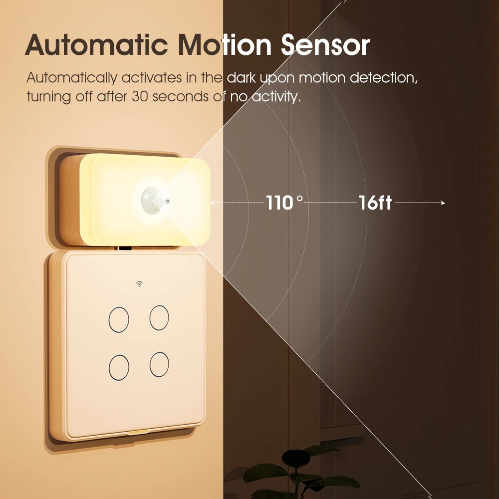 PIR Motion Sensor  Human Body Sensing Tuya WIFI Smart LED Night Light Detection App Voice Smart Life APP