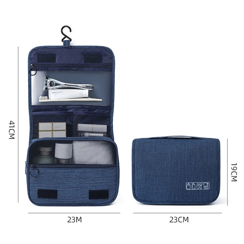 Bolsa de almacenamiento de suministros de lavado de gran capacidad, bolso de mano de viaje multifunción, bolsa de maquillaje portátil, bolsas colgantes impermeables