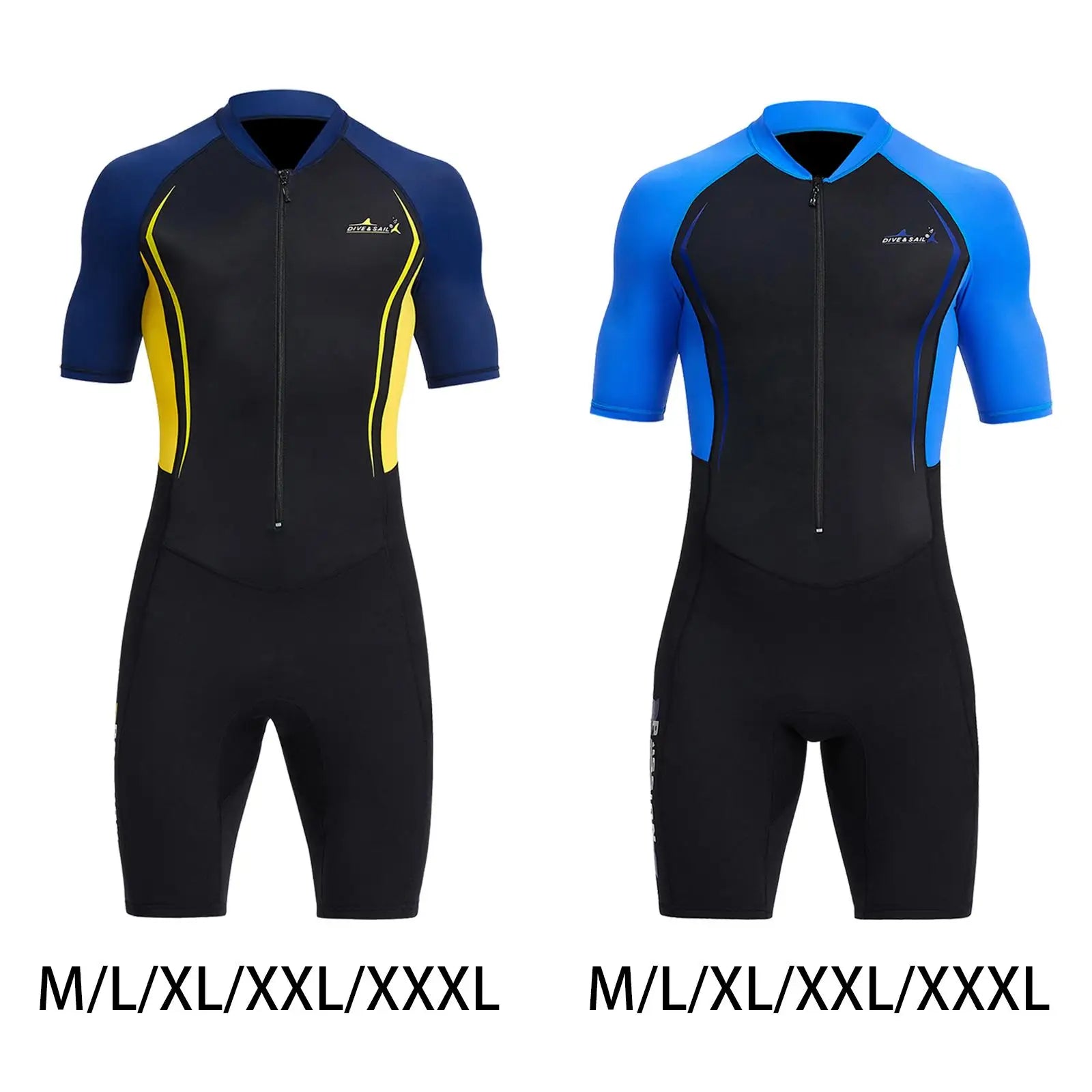 Traje de neopreno corto para hombre, con protección solar, manga corta, cuerpo entero, 1,5 mm, ideal para buceo, surf, pesca submarina y esnórquel.