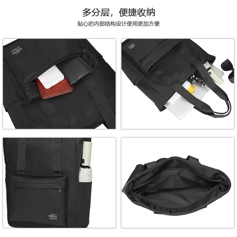 Men's One Shoulder Casual Bag Large Capacity Men's and Women's Handbags Simple Tote Bags Waterproof Black Underarm bag 가방 bolsos