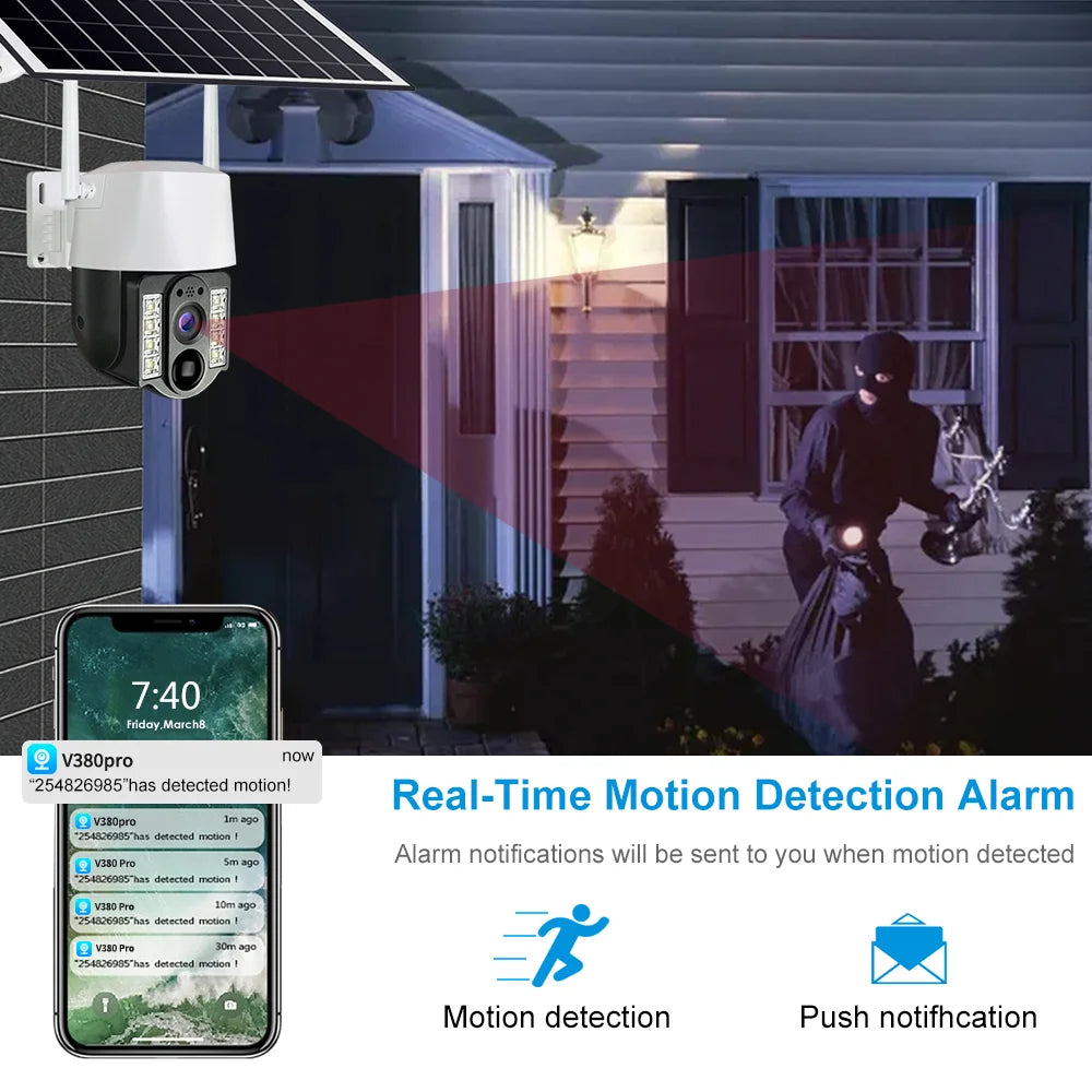 Camara de Seguridad HD con panel solar de carga incluido. Compatible con 4G y WIFI
