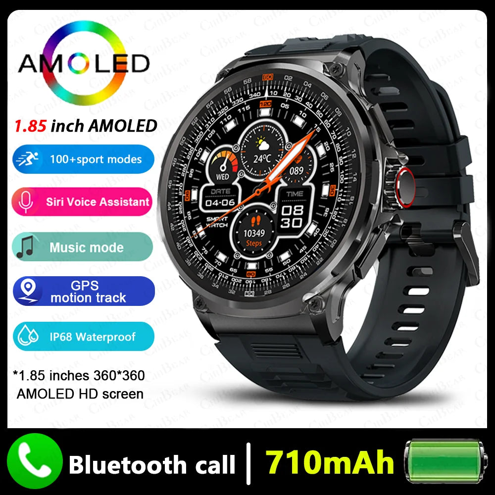 Reloj inteligente Huawei Xiaomi Para hombre, con GPS, pantalla AMOLED Ultra HD de 1,85 pulgadas, batería de 710 mAh, llamadas y Bluetooth, novedad de 2024