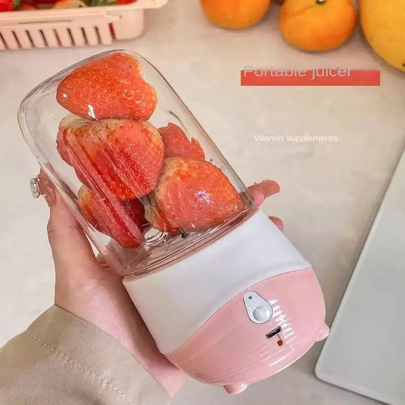 Licuadora portátil recargable por USB, mini exprimidor, licuadora doméstica para jugos, batidos y licuados, extractor de jugos.
